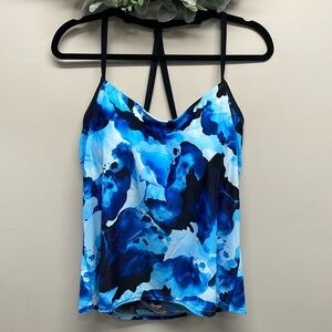 Xersion In A Haze Draped Back Tankini Top Pool Blue 18W